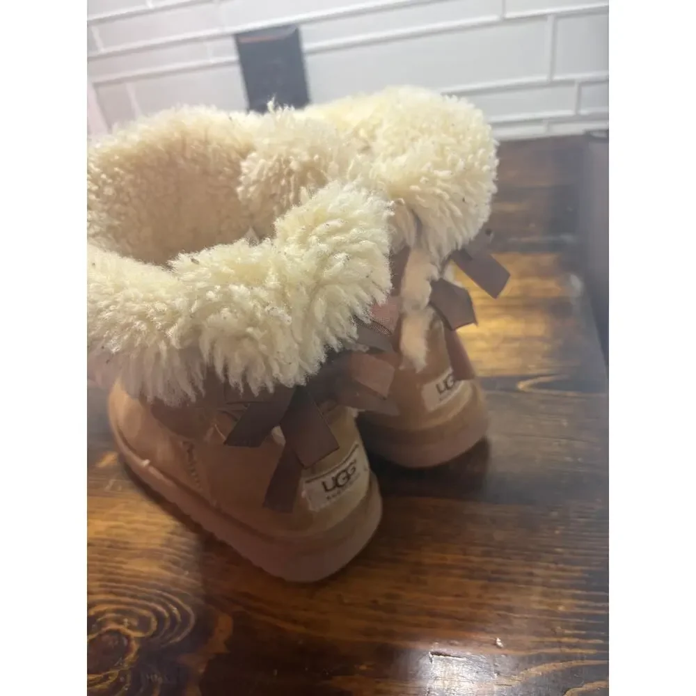 UGG Brown Bailey Bow Boots Kids Size 4